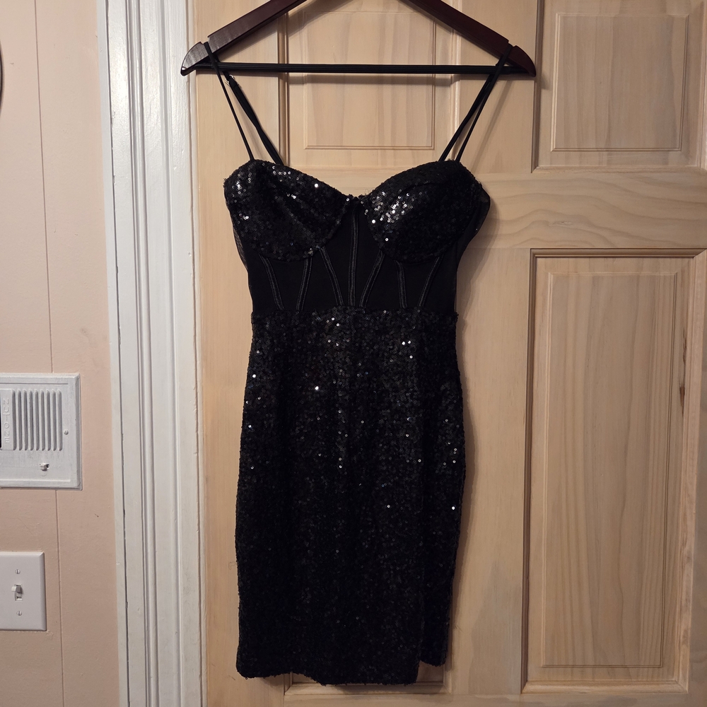 Elegant Black Sequin Dress
